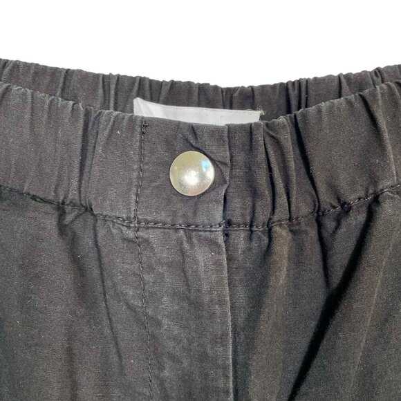 Proenza Schouler White Label Black Cotton Linen Wide Leg Pants Sz S - Picture 9 of 15